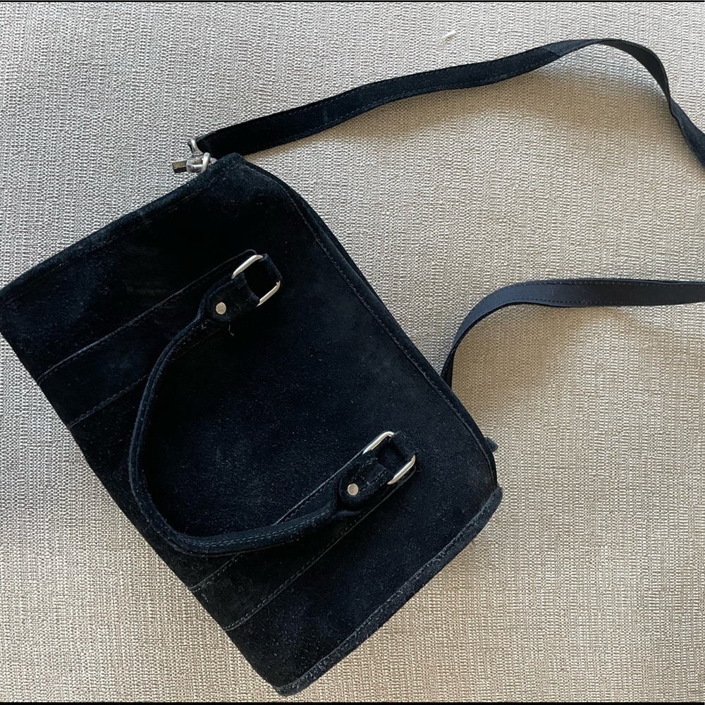 Urban Outfitters Black Suede Crossbody Bag Gem